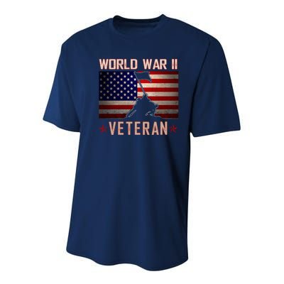 American Patriot WWII Veteran Military World War 2 Veteran Youth Performance Sprint T-Shirt