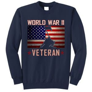 American Patriot WWII Veteran Military World War 2 Veteran Tall Sweatshirt