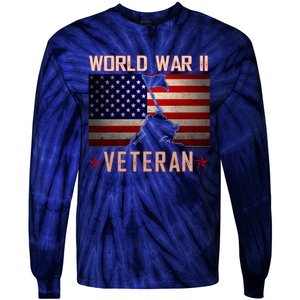 American Patriot WWII Veteran Military World War 2 Veteran Tie-Dye Long Sleeve Shirt