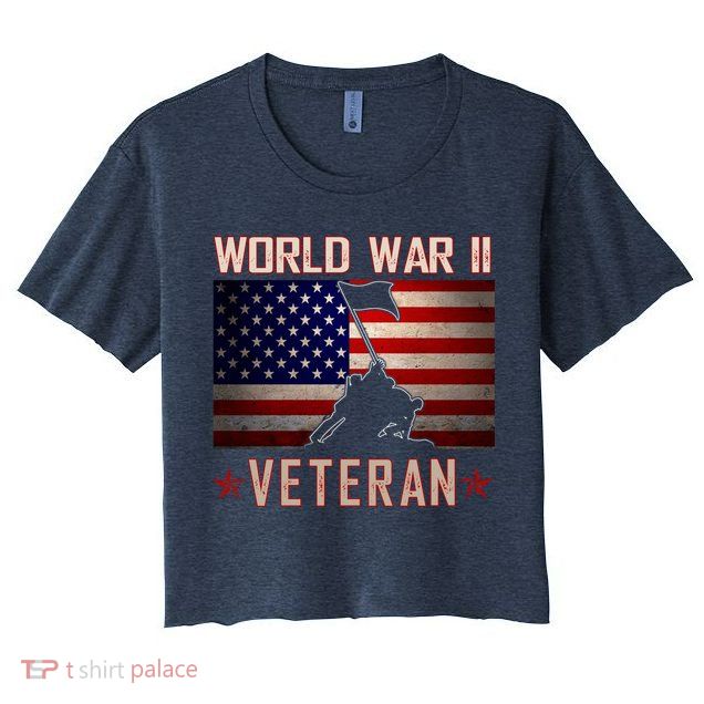 American Patriot WWII Veteran Military World War 2 Veteran Crop Top