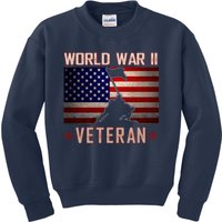 American Patriot WWII Veteran Military World War 2 Veteran Kids Sweatshirt