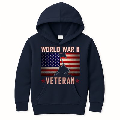American Patriot WWII Veteran Military World War 2 Veteran Kids Hoodie