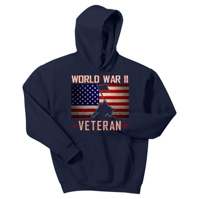 American Patriot WWII Veteran Military World War 2 Veteran Kids Hoodie