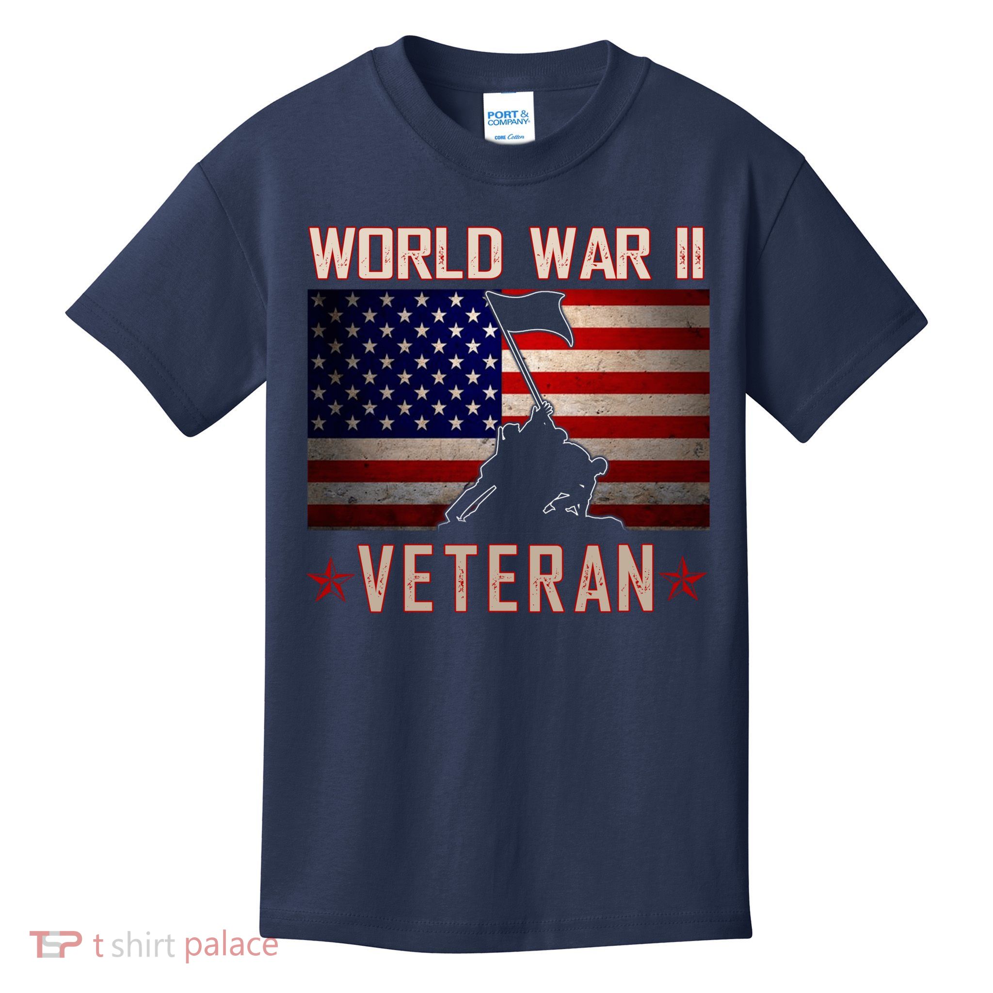 American Patriot WWII Veteran Military World War 2 Veteran Kids T-Shirt