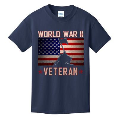 American Patriot WWII Veteran Military World War 2 Veteran Kids T-Shirt