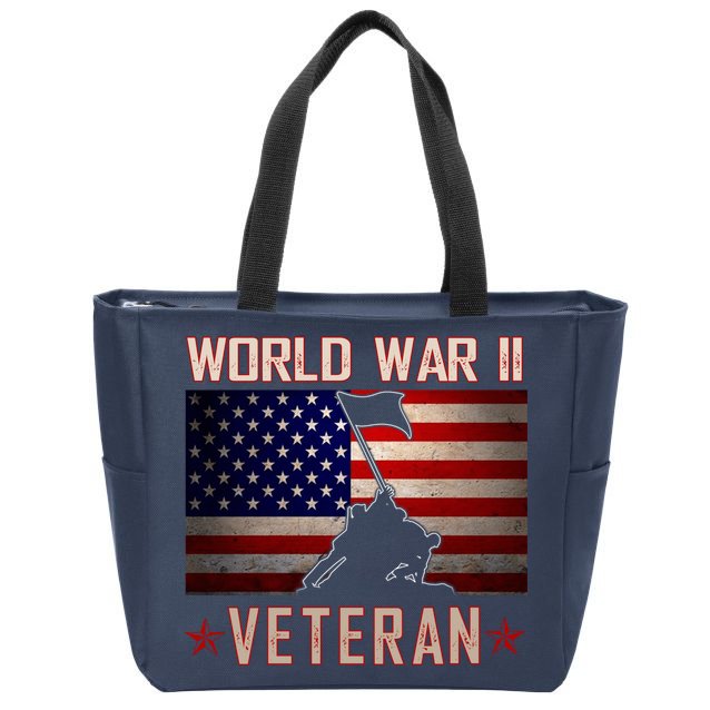 American Patriot WWII Veteran Military World War 2 Veteran Zip Tote Bag