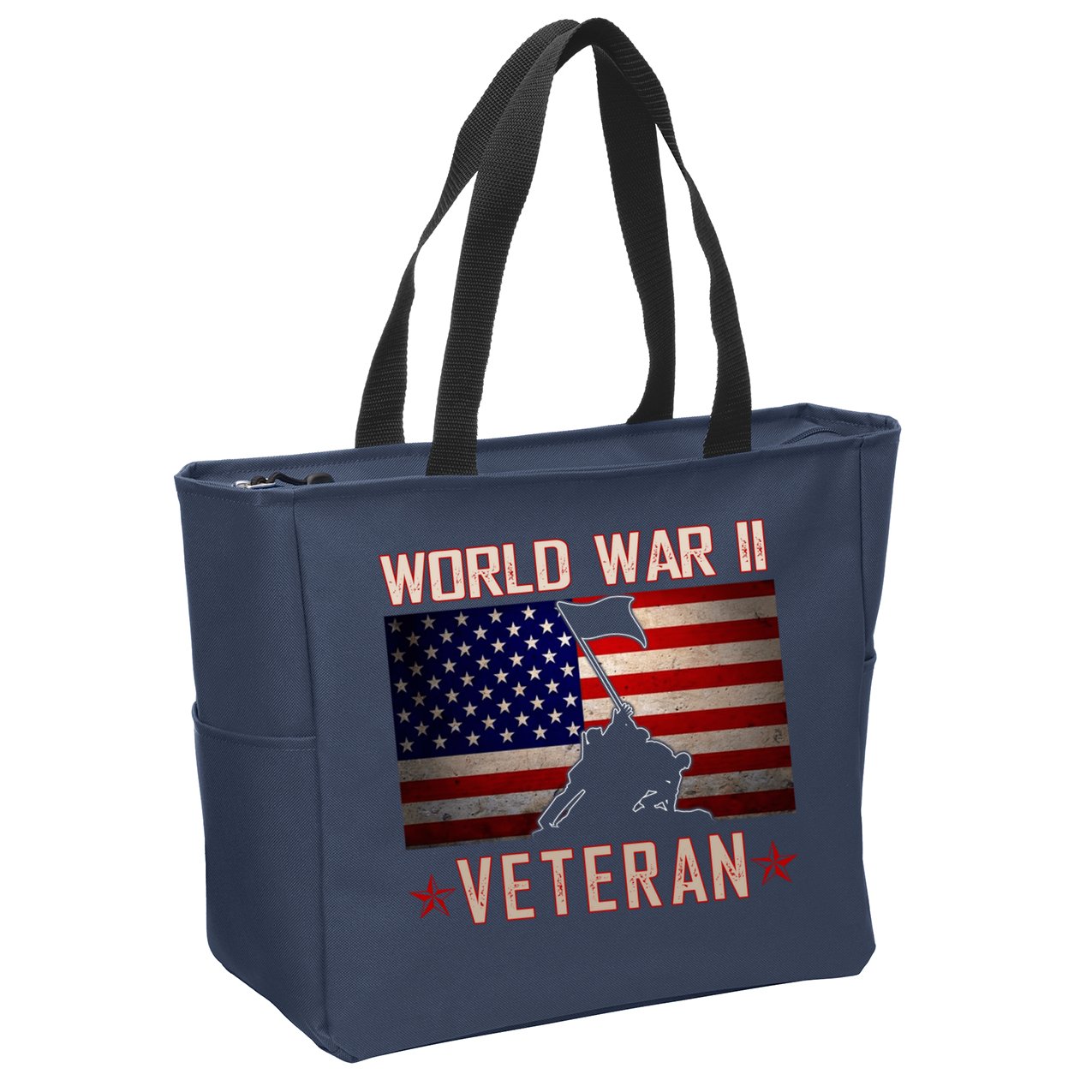American Patriot WWII Veteran Military World War 2 Veteran Zip Tote Bag