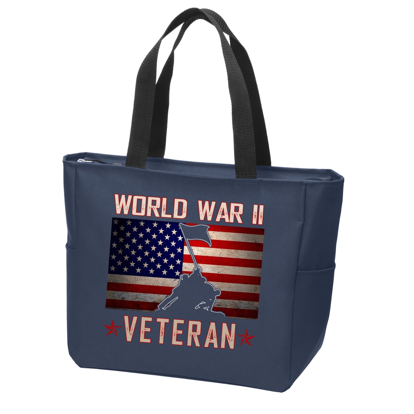 American Patriot WWII Veteran Military World War 2 Veteran Zip Tote Bag