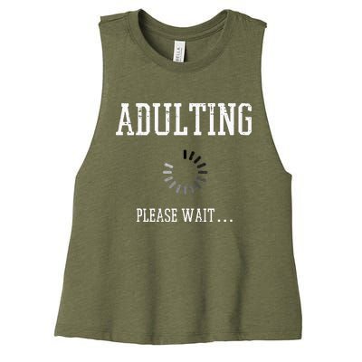 Adulting Please Wait Women's Racerback Cropped Tank