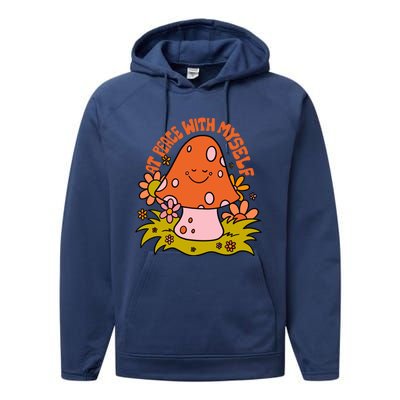 AT PEACE WITH MYSELF Mushroom Performance Fleece Hoodie