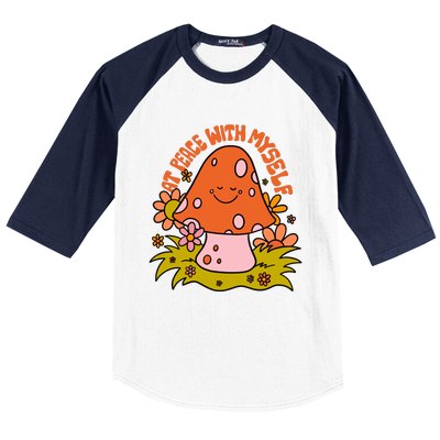 AT PEACE WITH MYSELF Mushroom Baseball Sleeve Shirt