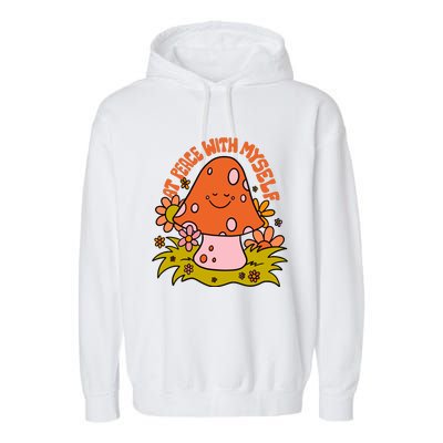 AT PEACE WITH MYSELF Mushroom Garment-Dyed Fleece Hoodie