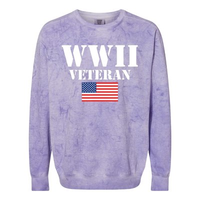 American Patriot WWII Veteran Military World War 2 Veteran Colorblast Crewneck Sweatshirt