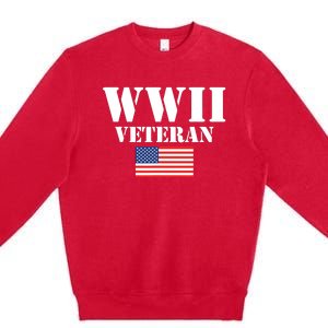 American Patriot WWII Veteran Military World War 2 Veteran Premium Crewneck Sweatshirt