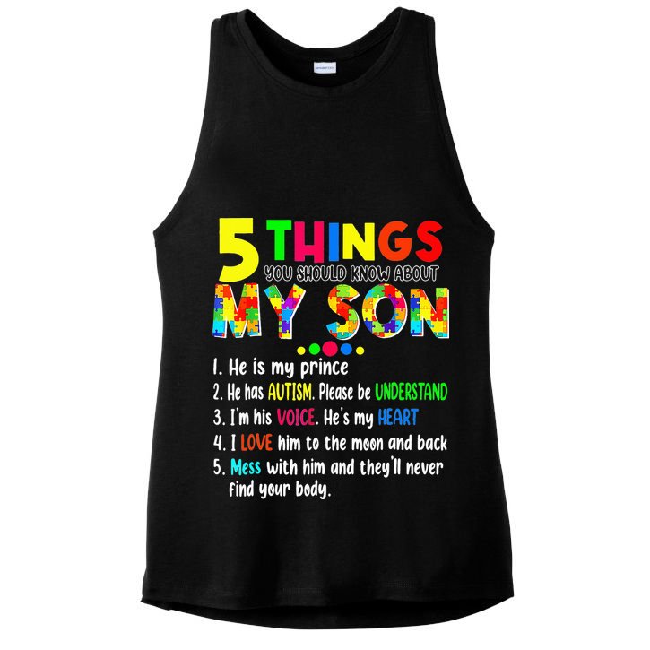Autism quote 5 Things You Should Know About My Son Ladies PosiCharge Tri-Blend Wicking Tank