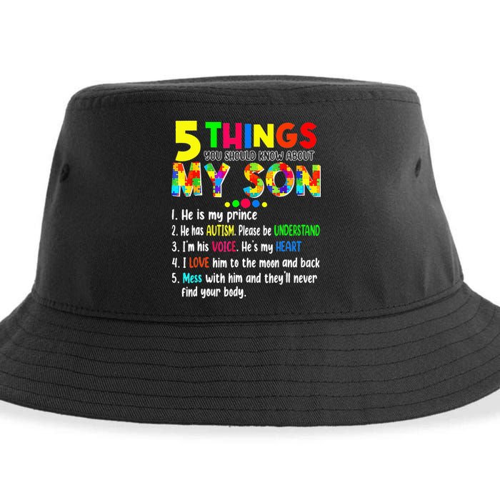 Autism quote 5 Things You Should Know About My Son Sustainable Bucket Hat