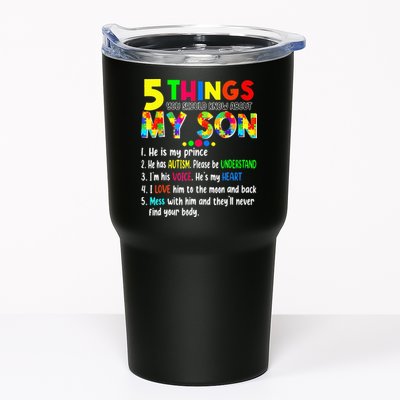 Autism quote 5 Things You Should Know About My Son Tumbler