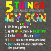 Autism quote 5 Things You Should Know About My Son Cotton Canvas Backpack