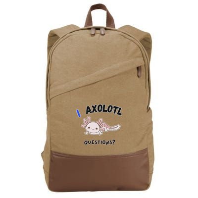 Axolotl Questions Cotton Canvas Backpack