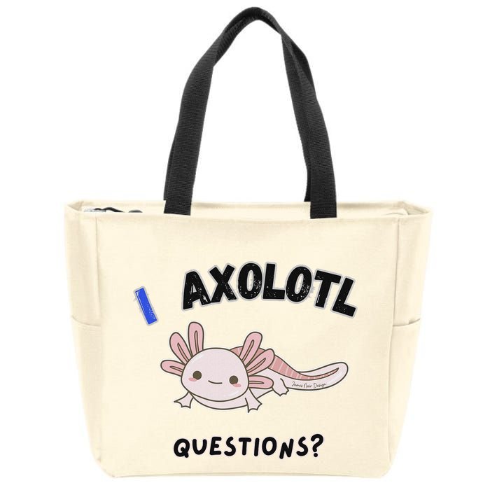 Axolotl Questions Zip Tote Bag