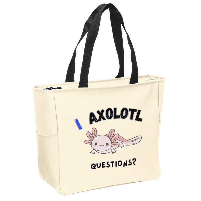 Axolotl Questions Zip Tote Bag