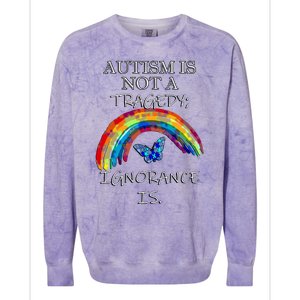 Acceptance Quote And Rainbow Autism Awareness Gift Colorblast Crewneck Sweatshirt