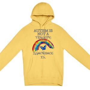 Acceptance Quote And Rainbow Autism Awareness Gift Premium Pullover Hoodie