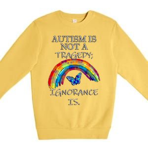 Acceptance Quote And Rainbow Autism Awareness Gift Premium Crewneck Sweatshirt