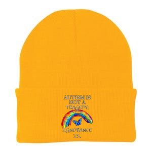 Acceptance Quote And Rainbow Autism Awareness Gift Knit Cap Winter Beanie