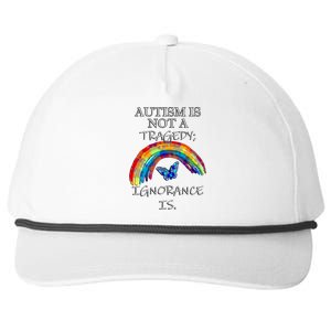 Acceptance Quote And Rainbow Autism Awareness Gift Snapback Five-Panel Rope Hat