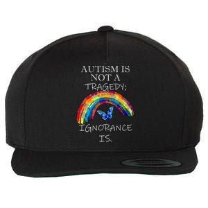 Acceptance Quote And Rainbow Autism Awareness Gift Wool Snapback Cap