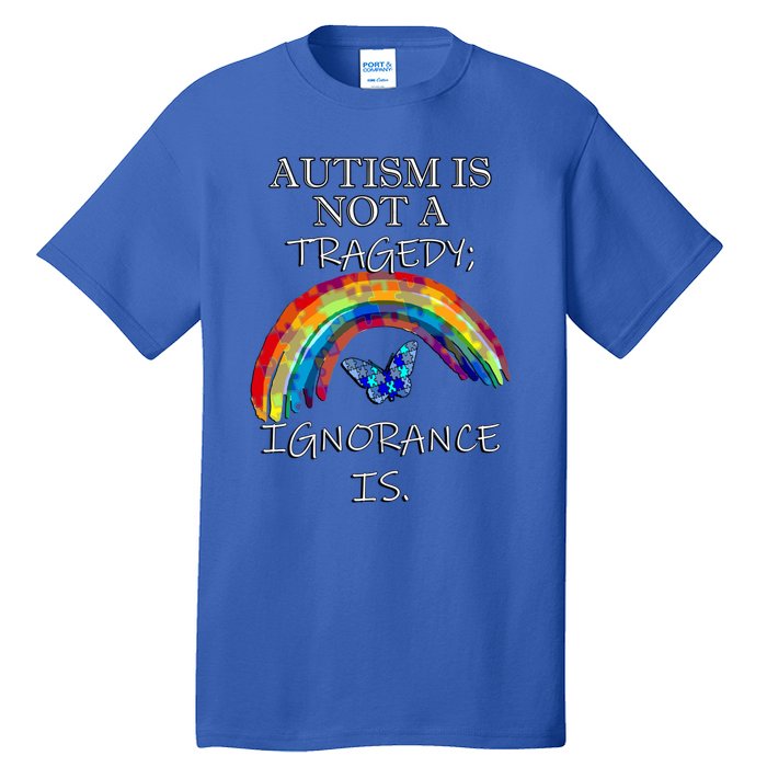 Acceptance Quote And Rainbow Autism Awareness Gift Tall T-Shirt