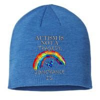 Acceptance Quote And Rainbow Autism Awareness Gift Sustainable Beanie