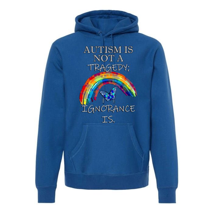 Acceptance Quote And Rainbow Autism Awareness Gift Premium Hoodie