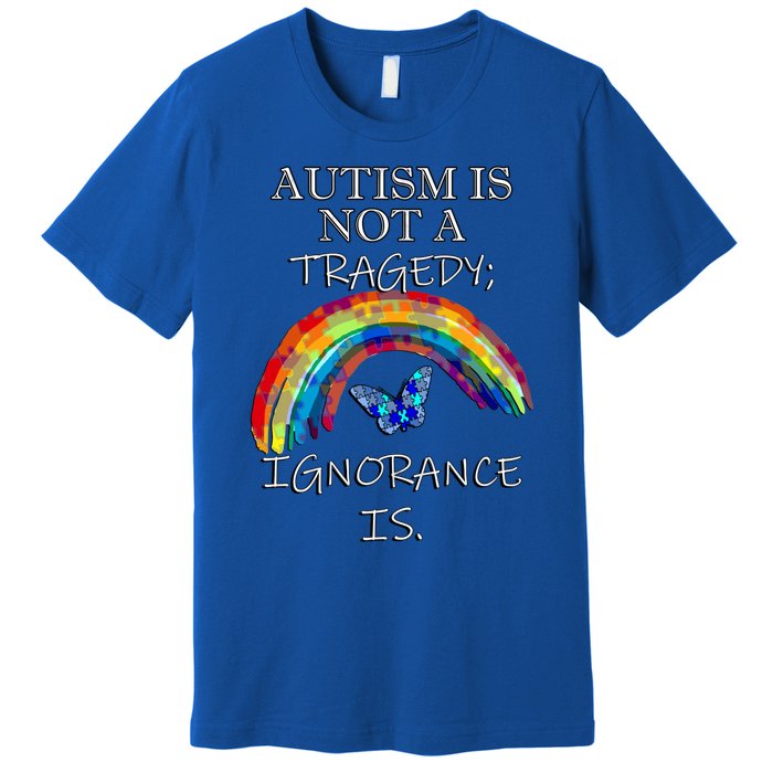 Acceptance Quote And Rainbow Autism Awareness Gift Premium T-Shirt