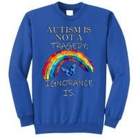 Acceptance Quote And Rainbow Autism Awareness Gift Tall Sweatshirt