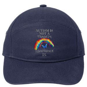 Acceptance Quote And Rainbow Autism Awareness Gift 7-Panel Snapback Hat