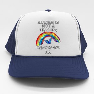 Acceptance Quote And Rainbow Autism Awareness Gift Trucker Hat