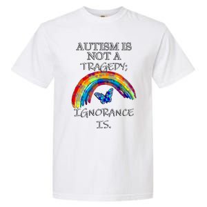 Acceptance Quote And Rainbow Autism Awareness Gift Garment-Dyed Heavyweight T-Shirt