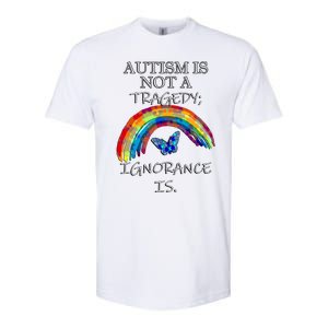 Acceptance Quote And Rainbow Autism Awareness Gift Softstyle CVC T-Shirt