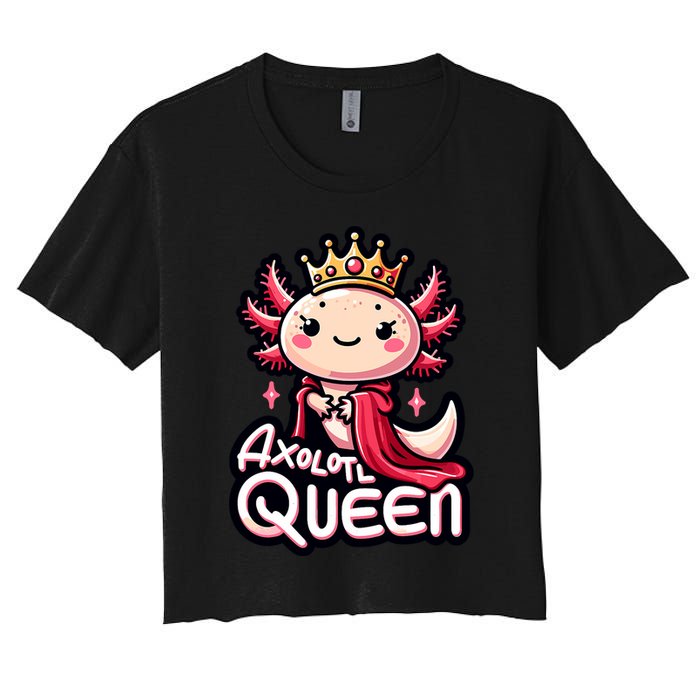Axolotl Queen  Axolotl Lover Women Axolotl Women's Crop Top Tee