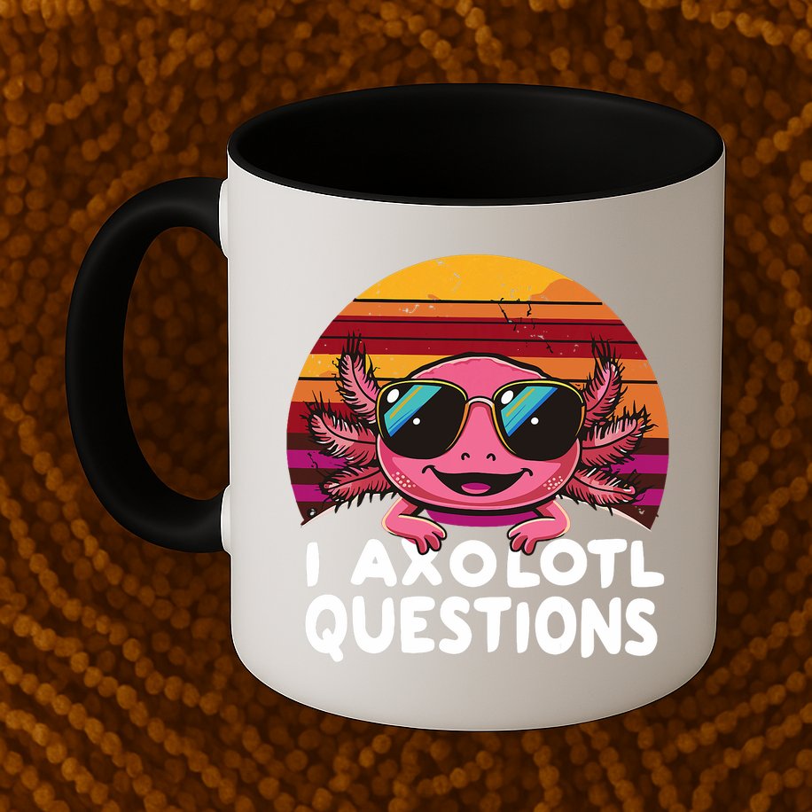 Axolotl Questions Anime Kawaii Axolotl Mug