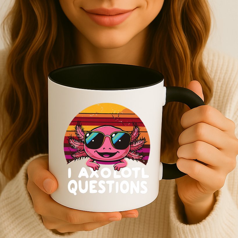 Axolotl Questions Anime Kawaii Axolotl Mug