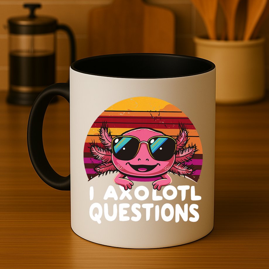 Axolotl Questions Anime Kawaii Axolotl Mug