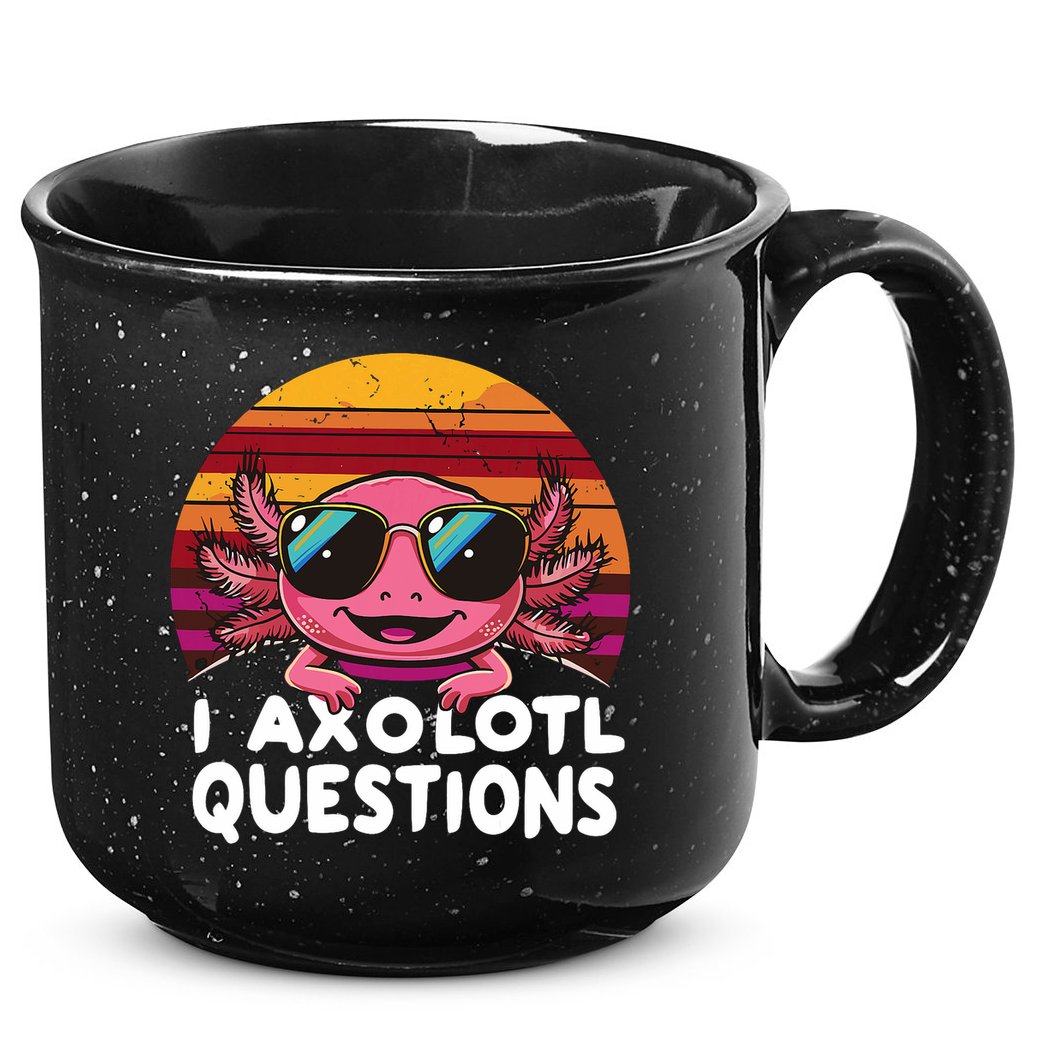 Axolotl Questions Anime Kawaii Axolotl 15oz Campfire Ceramic Mug
