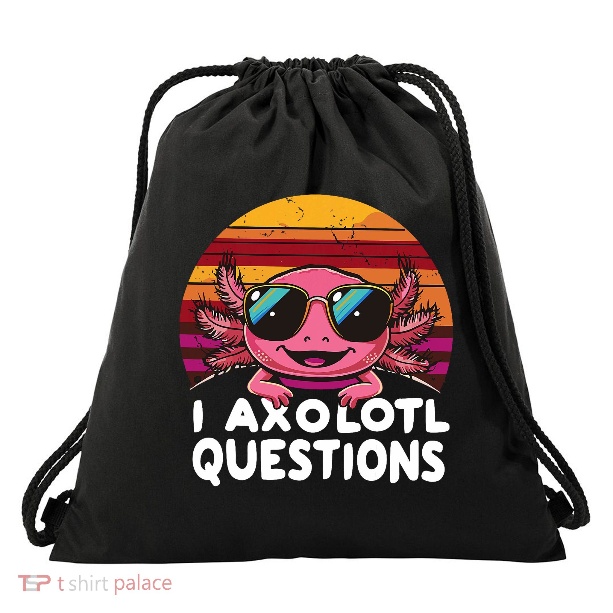 Axolotl Questions Anime Kawaii Axolotl Drawstring Bag