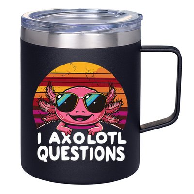 Axolotl Questions Anime Kawaii Axolotl 12oz Stainless Steel Coffee Mug
