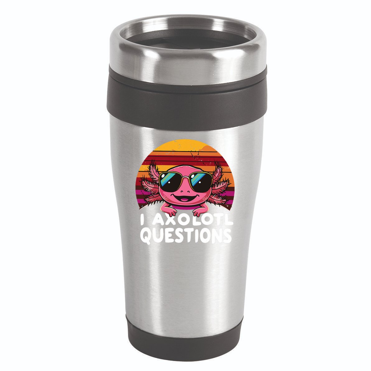 Axolotl Questions Anime Kawaii Axolotl 16oz Travel Tumbler