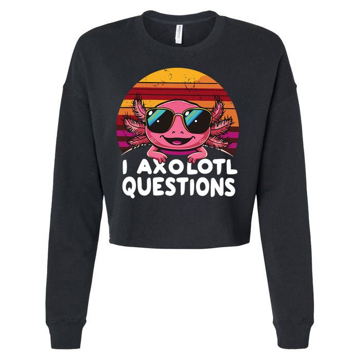 Axolotl Questions Anime Kawaii Axolotl Cropped Pullover Crew