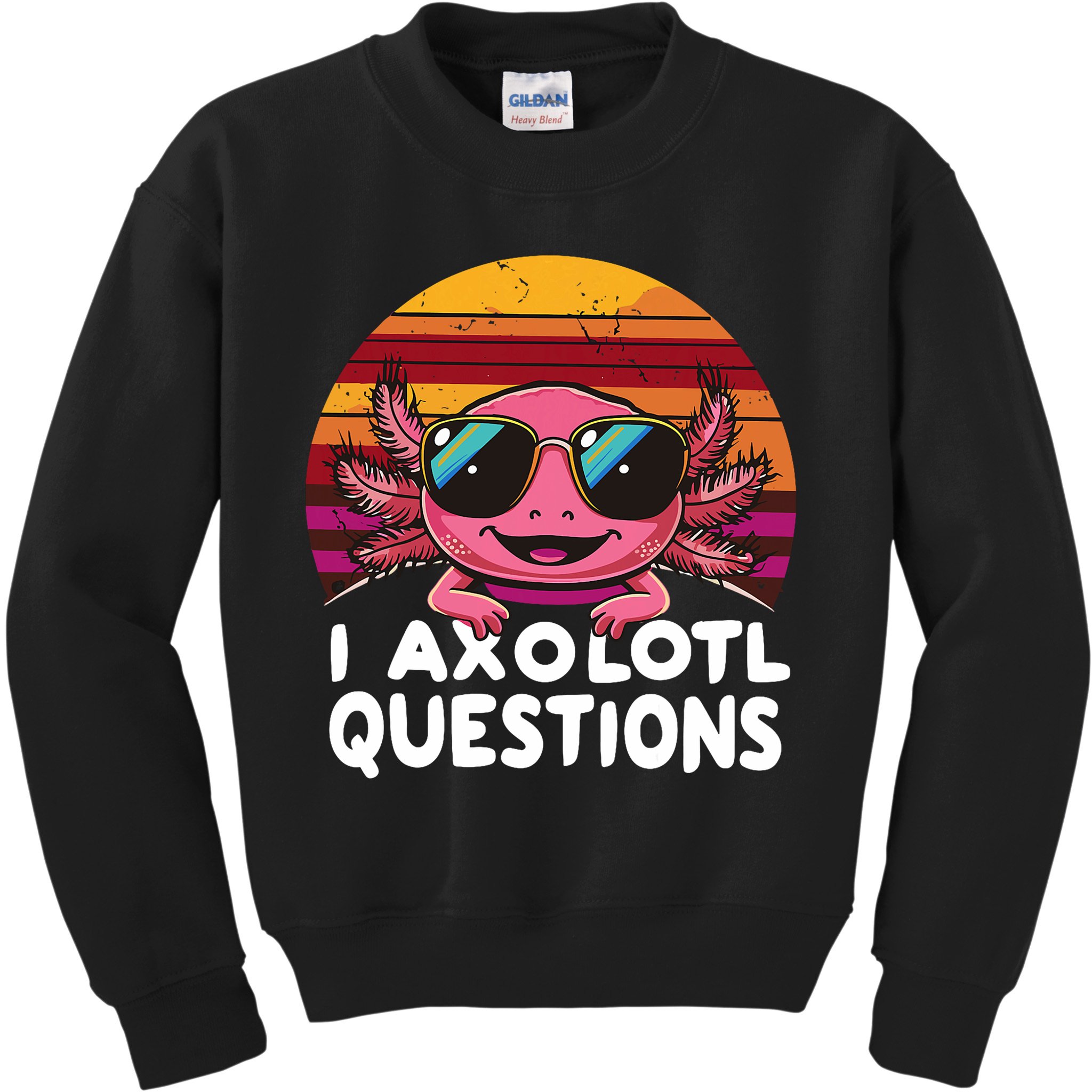 Axolotl Questions Anime Kawaii Axolotl Kids Sweatshirt
